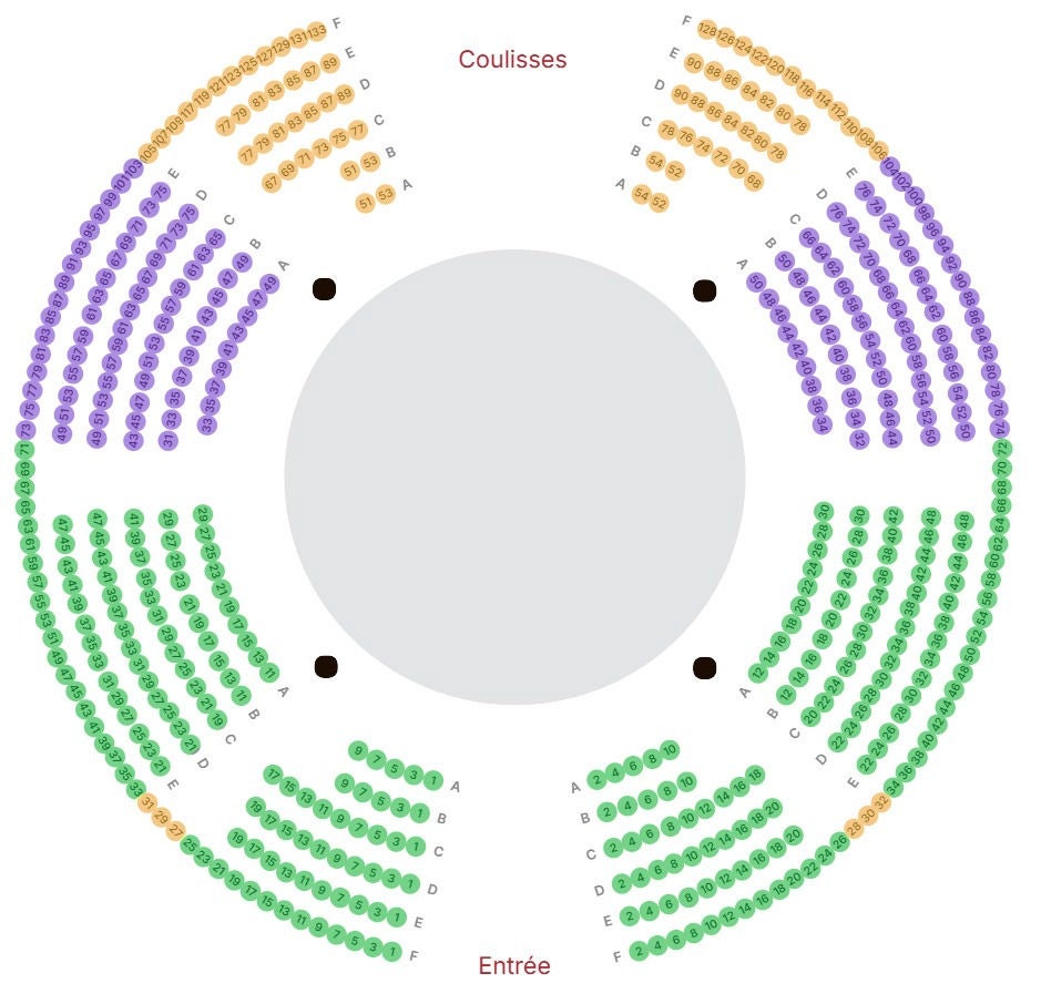 Plan de salle - Chaplin Circus Show